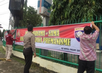 Cegah Premanisme, Polres Pasang Spanduk Imbauan 