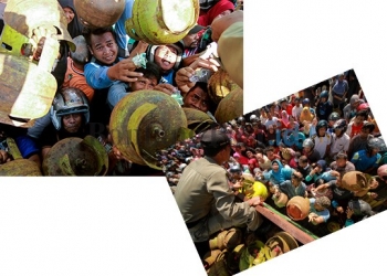 Berdesakan, Berebut 3.360 Elpiji Melon