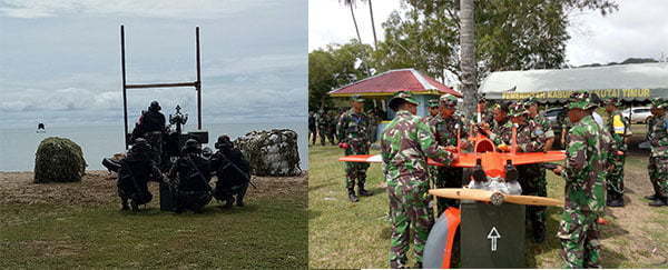 LATIHAN:
TNI Poprad
Denarhanud Rudal 002 Bontang menggelar latihan
di Kecamatan Bengalon dan Kaliorang, Rabu (22/11) kemarin. (IST)
