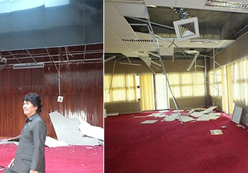 Ruang Sidang Paripurna Rusak Parah