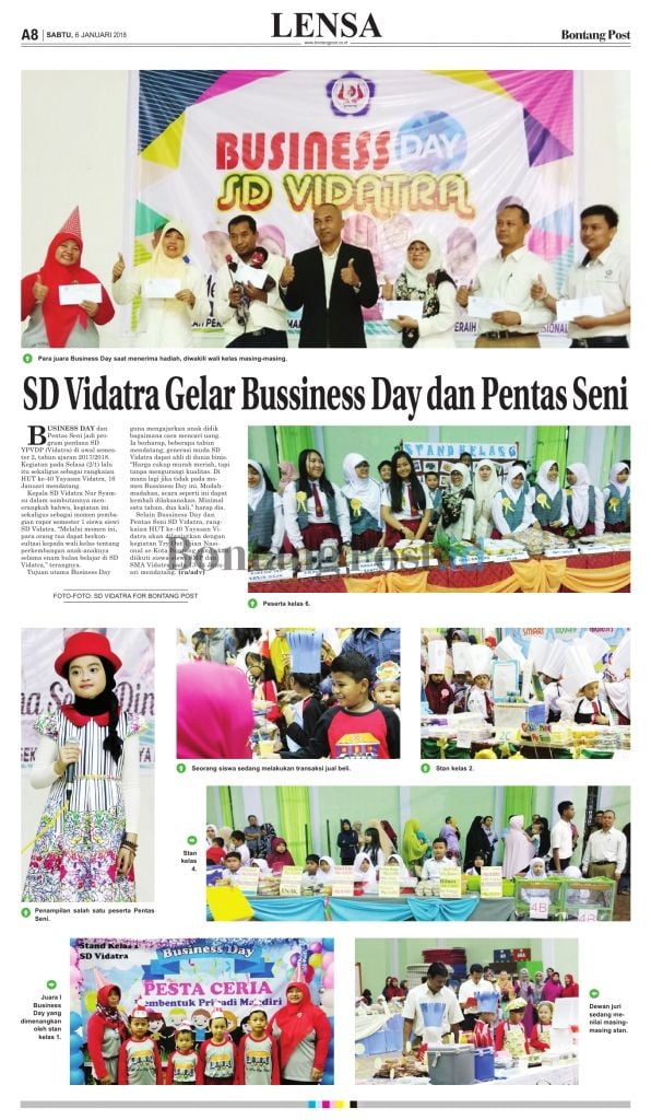 SD Vidatra Gelar Bussiness Day dan Pentas Seni  