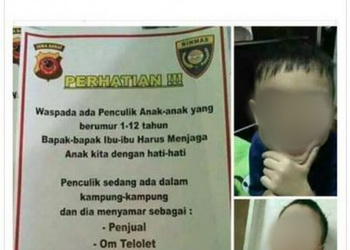 Hoax Lama Penculikan Anak Muncul Lagi