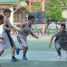 LATIHAN: Sejumlah atlet basket Bontang sedang berlatih di Lapangan Kodim 0908/BTG.(FAHMI FAJRI/BONTANG POST)