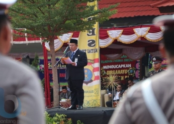 Upacara HUT ke-72 Bhayangkara, Bupati Bacakan Amanat Presiden 