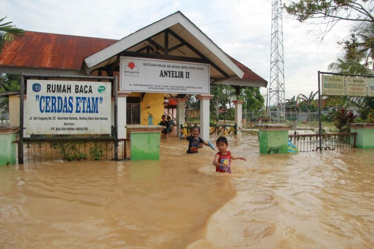 Banjir yang melanda Guntung beberapa waktu lalu. (dok/bontangpost.id)