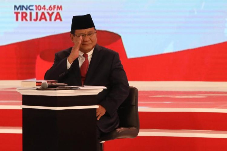 Capres nomor urut 02, Prabowo Subianto saat debat Capres kedua di Golden Ballroom, Hotel Sultan, Jakarta, Minggu (17/2/19). FOTO: HENDRA EKA/JAWA POS