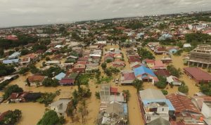 Tampak atas sebagian wilayah Bontang terendam banjir. (Nurhadi Nurdin)