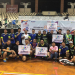 Rasa bangga tiap kompartemen berhasil meraih juara pada Fun Badminton 2019. (Panitia untuk Bontangpost.id)