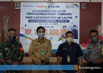 660 KK Terdampak Covid-19 di Loktuan Terima Bantuan UPZ Pupuk Kaltim