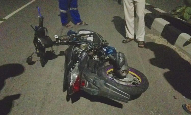 Motor yang dikendarai FAS saat mengalami kecelakaan. (Sat Lantas Polres Bontang)