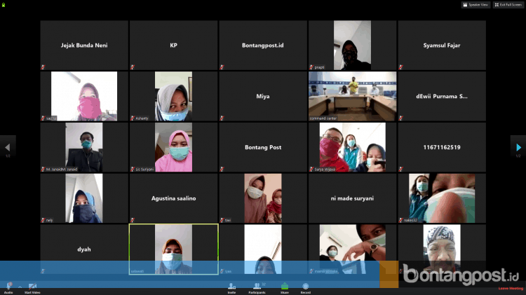 Para tenaga medis saat video conference. (Istimewa)