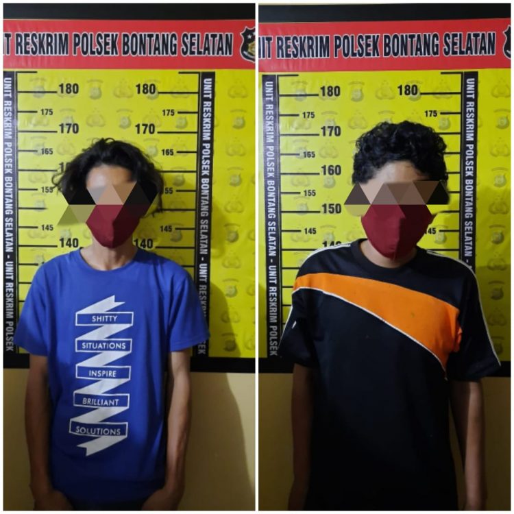 FW dan BH diamankan Satreskoba Polres Bontang lantaran kedapatan mengantongi sabu. (Dok/Polres Bontang).