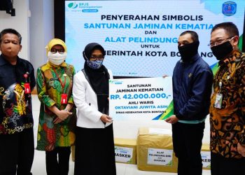 BPJAMSOSTEK Bontang Salurkan Santunan Kematian dan Bantuan APD