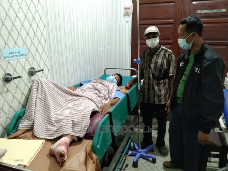 Korban serangan buaya di Selambai, Loktuan diraweat di rumah sakit.