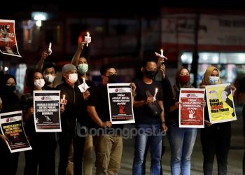Aksi Solidaritas Jurnalis Bontang untuk Nurhadi