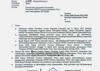 Beredar Surat DPP Golkar, Hasanuddin Masud Gantikan Makmur HAPK Sebagai Ketua DPRD Kaltim