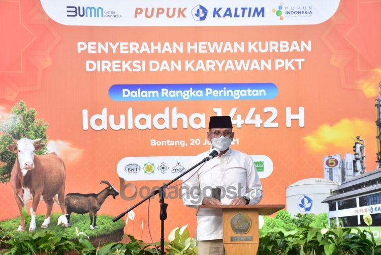 Direktur Utama PKT Rahmad Pribadi mengapresiasi tingginya antusias karyawan dan keluarga untuk bekurban.
