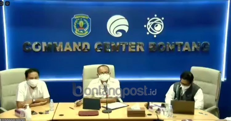 Konferensi pers kasus Covid-19 varian delta di Bontang.