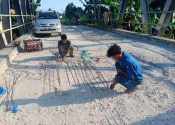 Jembatan Besi di Santan Mulai Dikerjakan