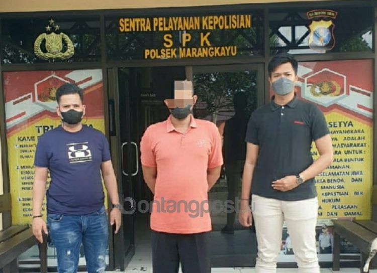 Tersangka ditahan di Mapolsek Marangkayu