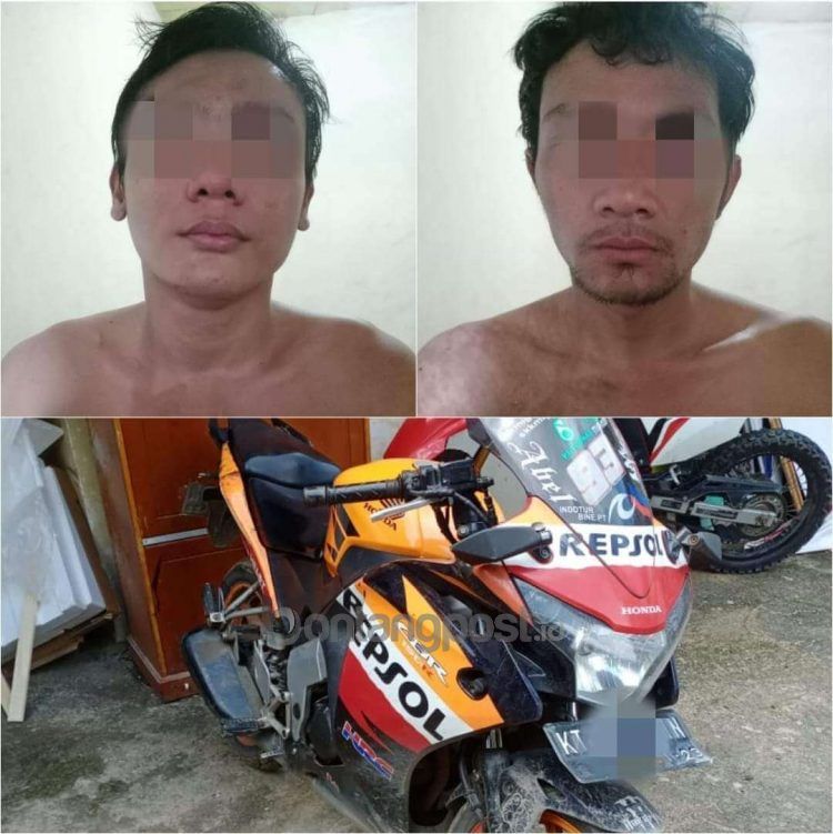 Tersangka dan barang bukti.