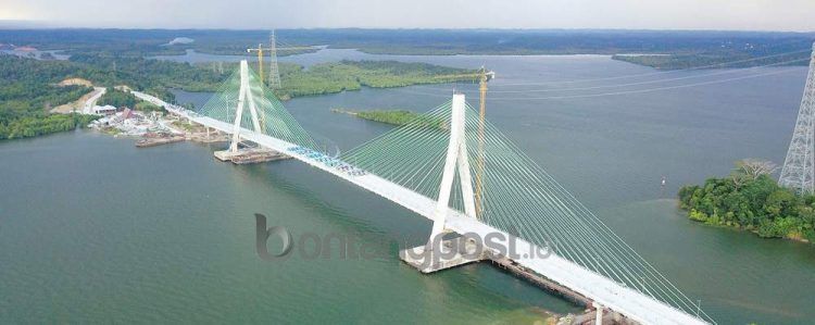 Akses pendekat Jembatan Pulau Balang di sisi Balikpapan yang dimungkinkan terintegrasi dengan tol IKN.