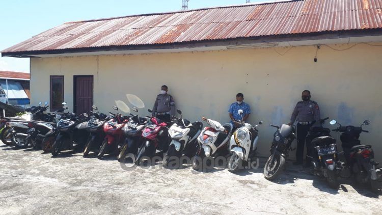 Motor yang digunakan untuk aksi balap liar ditahan di Mapolres Bontang