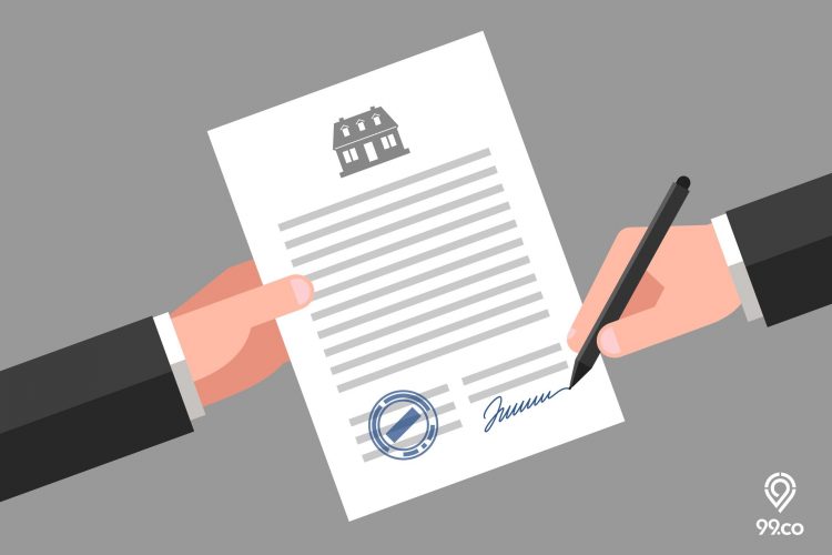 One hand is keeping a document, and another hand is keeping a pen. House icon above the text. Signing of contract. Real estate business and realty insurance (One hand is keeping a document, and another hand is keeping a pen. House icon above the text.