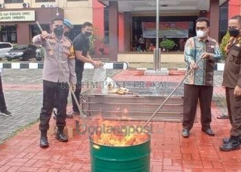 4 Kilogram Ganja Asal Aceh Dibakar