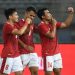 Para pemain timnas Indonesia merayakan gol ke gawang Nepal pada laga terakhir Grup A kualifikasi Piala Asia 2023. (AFC)