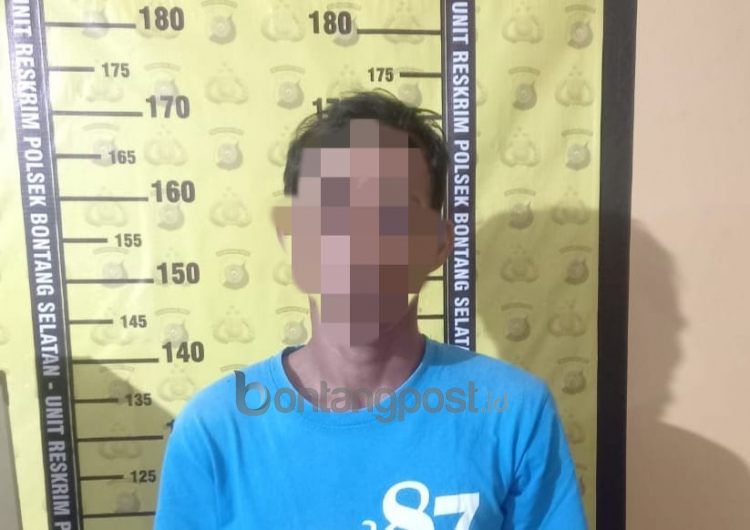 Tersangka ditahan di Mapolsek Bontang Selatan