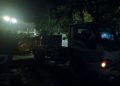 Kondisi halaman depan Pasar Telihan saat malam hari