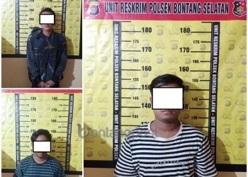 Tiga tersangka pengeroyokan ditangkap aparat Polsek Bontang Selatan.