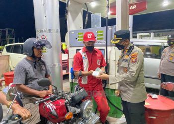 Polres Bontang Jaga Seluruh SPBU Usai Pengumuman Kenaikan BBM