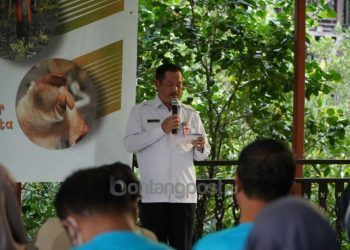 Plt Asisten II Pemkot Bontang Lukman saat memberikan sambutan dalam acara peringatan HKAN 2022, Rabu (10/8/2022).