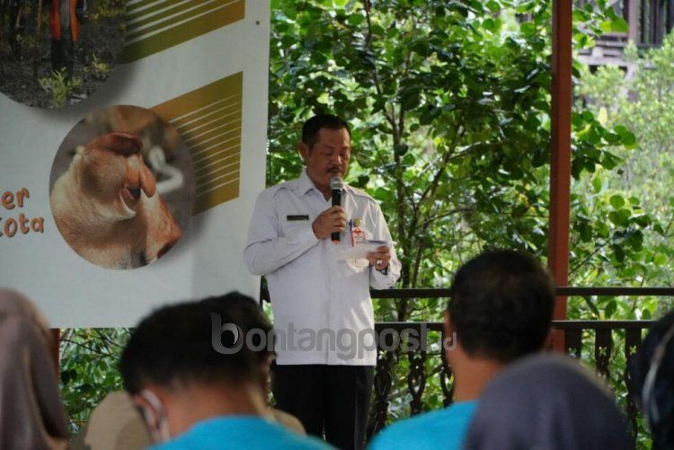 Plt Asisten II Pemkot Bontang Lukman saat memberikan sambutan dalam acara peringatan HKAN 2022, Rabu (10/8/2022).