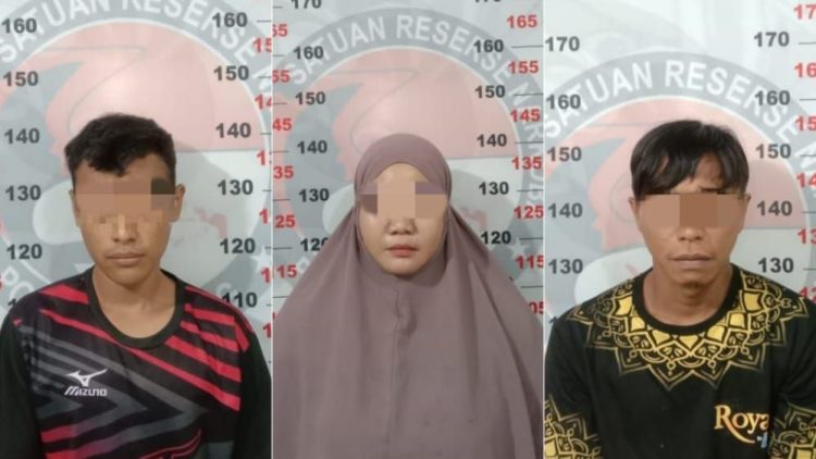 Tiga tersangka ditahan di Mapolres Bontang