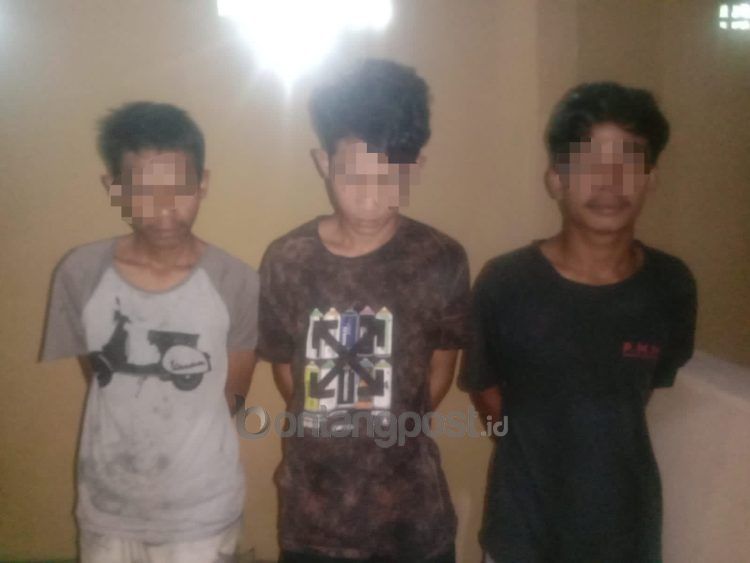 Tiga tersangka ditahan di Mapolsek Marangkayu