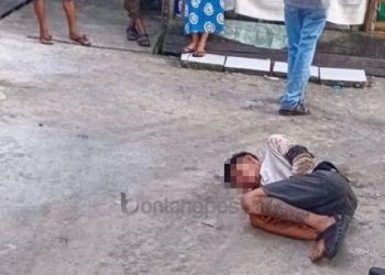 Diduga Mabuk, Pria Bertato Tergeletak di Depan Rumah Warga Tanjung Laut Indah