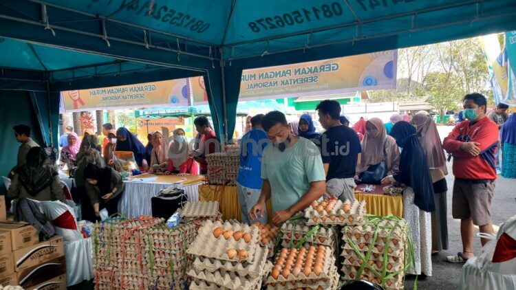 Pasar murah yang digelar DKP3 di Rujab Wali Kota Bontang hanya dibuka hari ini (Lutfi Rahmatunnisa'/bontangpost.id)