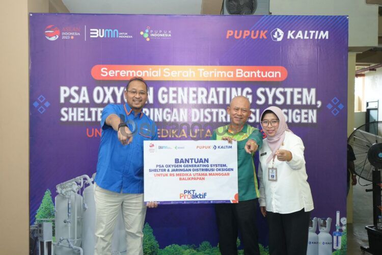 Pupuk Kaltim beri bantuan PSA Oxygen Generating System dan fasilitas pendukungnya ke Rumah Sakit Medika Utama Manggar, Balikpapan senilai Rp 5,2 miliar