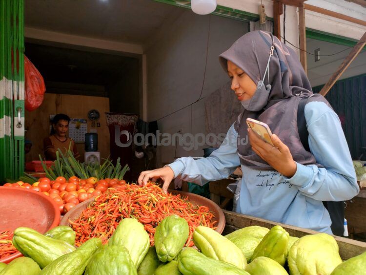 Harga cabai di Pasar Taman Rawa indah mulai turun (Lutfi/bontangpost.id)