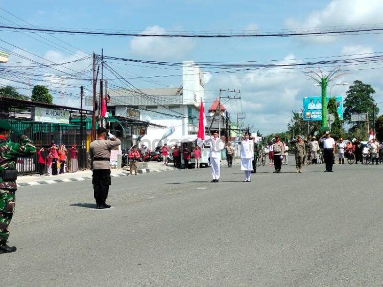 Upacara HUT Ke-78 RI secara on the road di Kota Bontang (Jelita/bontangpost.id)