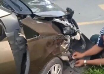Tabrak Mobil Putar Arah di Depan SMPN 5, Pemotor Dilarikan ke Rumah Sakit