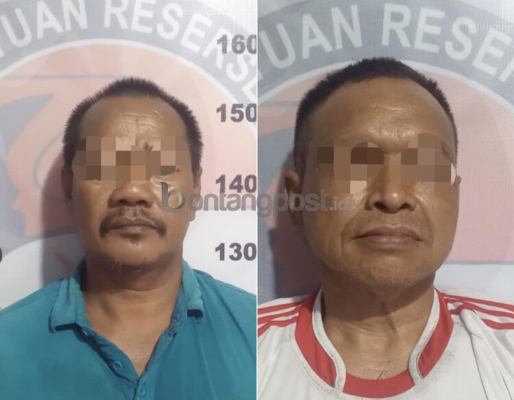 IR (kiri) dan Su (kanan) ditahan di Mapolres Bontang
