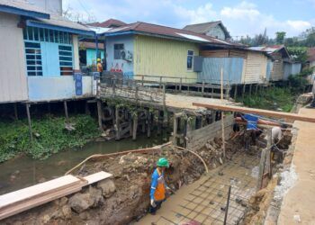 Turap Guntung Mulai Dibangun, Pengerjaan Libatkan TNI