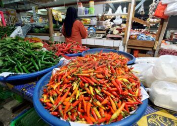 Harga Cabai di Pasar Tradisional Bontang Anjlok