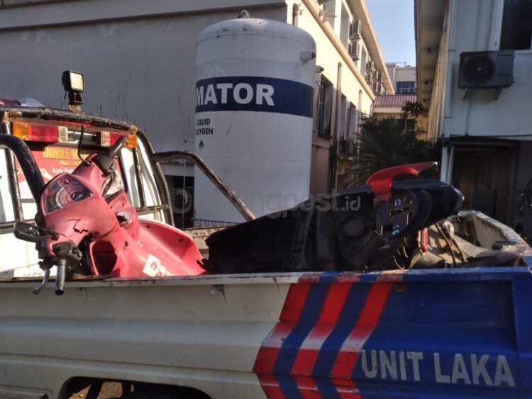 Motor korban kecelakaan ringsek (Jelita/bontangpost.id)