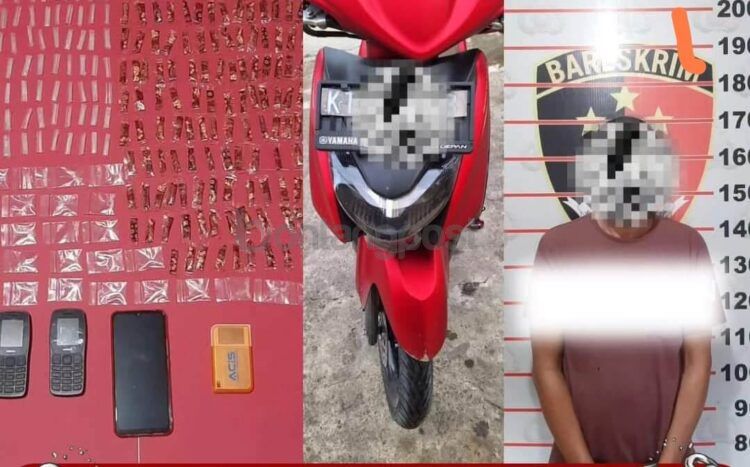 Tersangka dan barang bukti diamankan polisi