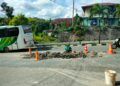 Pipa bocor di Jalan S Parman KM 6 masih dalam perbaikan (Jelita/bontangpost.id)
